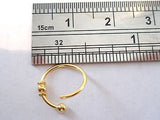 Single Twist Ball Gold Titanium Plated Nose Hoop Ring 20 gauge 20g 9mm Diameter - I Love My Piercings!