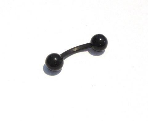 Black Bioplast Surgical Plastic Flexible VCH Jewelry Clit Metal Sensitive Hood Bar 14g - I Love My Piercings!