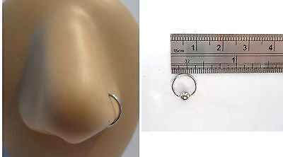 Surgical Steel Silver Nose Hoop Captive Ring 20 gauge 20g 8mm diameter - I Love My Piercings!