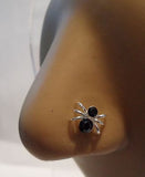 8 Piece Sterling Silver Nose Studs Rings L Shape Crystal Spiders 20g 20 gauge - I Love My Piercings!