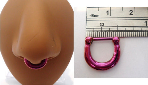 Purple Titanium Septum Ring Straight Bar Nose Hoop Horseshoe 16 gauge 16g - I Love My Piercings!