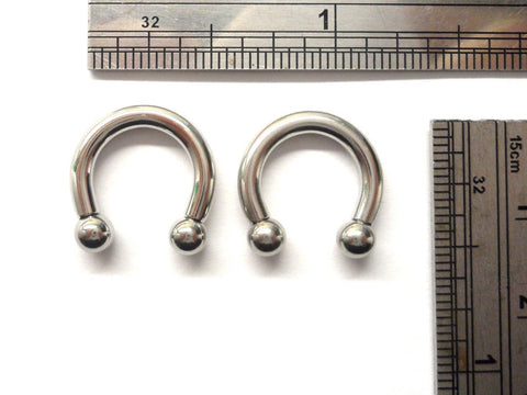 Surgical Stainless Steel Horseshoes Half Hoop Circulars Balls 10 gauge 10g - I Love My Piercings!