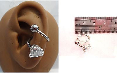 Stainless Surgical Steel Clear Crystal Wrap Cuff Conch Ring Hoop 14 gauge 14g - I Love My Piercings!