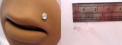 Surgical Plastic Monroe Lip Ring Stud Post Clear Crystal Teardrop 16 gauge 16g - I Love My Piercings!