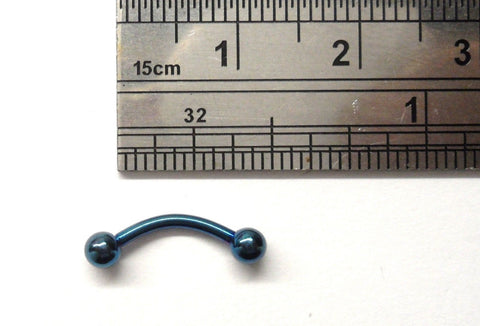 Blue Titanium Curved Barbell Post Nipple VCH Jewelry Hood Ring 16 gauge 16g 8mm Length - I Love My Piercings!
