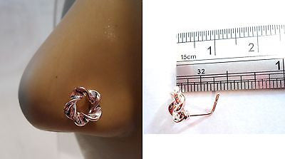 Rose Gold Plated Open Flower Swirl Nose Ring Jewelry Stud L Post 20 gauge 20g - I Love My Piercings!
