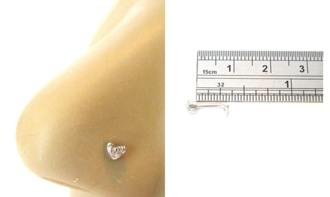 Surgical Steel Love Heart Nose Screw Curl Twist Post Bar Ring Pin 18 gauge 18g - I Love My Piercings!