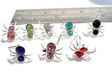 8 Piece Sterling Silver Nose Studs Rings L Shape Crystal Spiders 20g 20 gauge - I Love My Piercings!