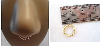 Coiled Enamel Non Tarnish Septum Hoop Ring Jewelry 14 gauge 14g Gold - I Love My Piercings!