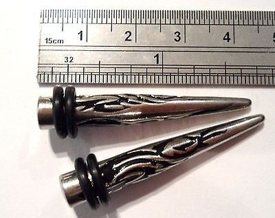 New Pair TRIBAL Steel Plugs Tapers Ear Rings 2 gauge - I Love My Piercings!