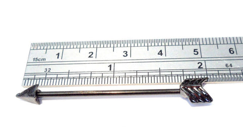 Black Titanium Arrow Industrial Scaffolding Straight Barbell 14 gauge 14g 37 mm - I Love My Piercings!