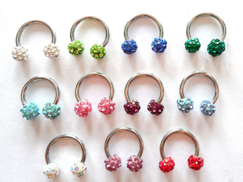 Surgical Steel Horseshoe Crystal CZ Balls Inner Outer Labia VCH Jewelry 16g 14g - I Love My Piercings!