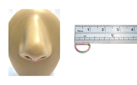 Oil Slick Titanium Plated Straight Bar Easy to Use Septum Nose Hoop 16 gauge 16g - I Love My Piercings!