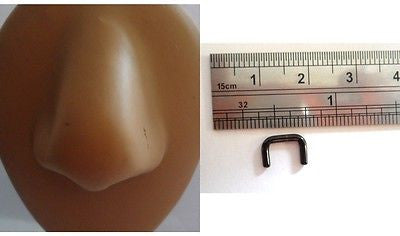 Black Titanium Flip Up Septum Straight Barbell Ring 14 gauge 14g - I Love My Piercings!
