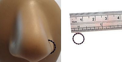 Coiled Enamel Non Tarnish Nose Hoop Ring Jewelry 20 gauge 20g Purple - I Love My Piercings!