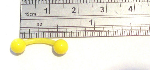 Yellow Bioplast Surgical Plastic Flexible VCH Jewelry Clit Metal Sensitive Hood Bar 14g - I Love My Piercings!