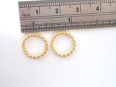 Coiled Enamel Non Tarnish Lip Conch Cartilage Helix Hoops 14 gauge 14g Gold - I Love My Piercings!