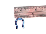Blue Titanium Half Open Hoop Flared Septum Ring Barbell 10g 10 gauge - I Love My Piercings!
