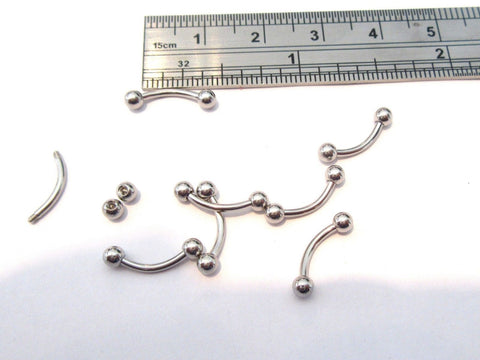 8 Surgical Steel Silver Curved Barbells Initial Piercing Jewelry 16 gauge 8 mm - I Love My Piercings!