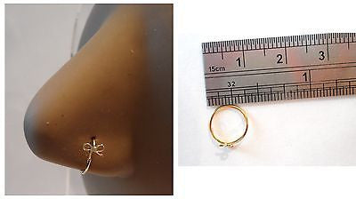 Gold Titanium Ribbon Bow Nose Piercing Jewelry Hoop Ring 20 gauge 20g - I Love My Piercings!