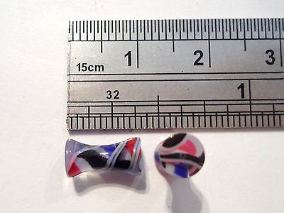 Pair COLORFUL Double Flare Ear Lobe Plugs 8 gauge 8g - I Love My Piercings!