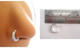 Sterling Silver L Shape Nose Ring Stud Hoop Citron Crystals 20g 20 gauge - I Love My Piercings!
