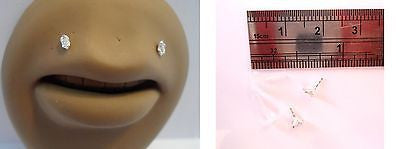 Surgical Plastic Angel Bites Lip Studs Rings Barbells Clear Crystal 16 gauge 16g - I Love My Piercings!