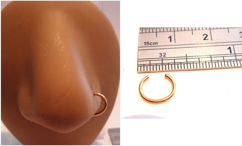 Gold Titanium Fake Faux Imitation Nose Hoop Ring Looks 18 gauge - I Love My Piercings!