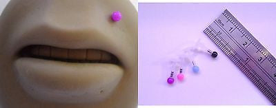 4 Flexible Plastic Post Acrylic Ball Stud Lip Tragus Helix Conch 16 gauge 16g - I Love My Piercings!