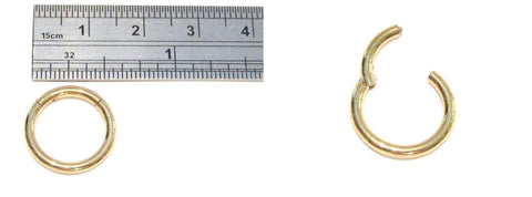 18k Gold Plated Ear Earring Cartilage Hinged Seamless Hoop Ring 12 gauge 12g - I Love My Piercings!