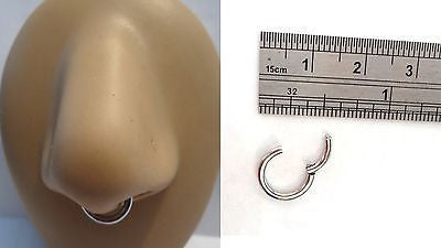 Stainless Steel Easy to Use Segment Septum Hoop Ring 14 gauge 14g 8mm - I Love My Piercings!
