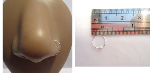 Sterling Silver Fancy Ball Nose Jewelry Hoop Ring Small 7mm Diameter 22 gauge - I Love My Piercings!