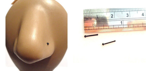 2 Bioplast Black Acrylic Plastic Nose Small Ball End Post Bones 20 gauge 20g - I Love My Piercings!