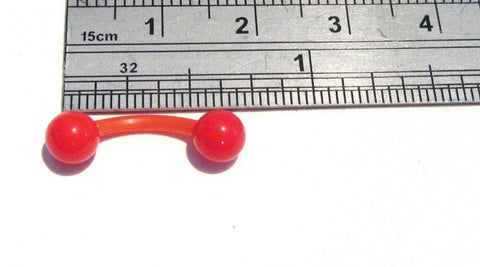Red Bioplast Surgical Plastic Flexible VCH Jewelry Clit Metal Sensitive Hood Bar 14g - I Love My Piercings!