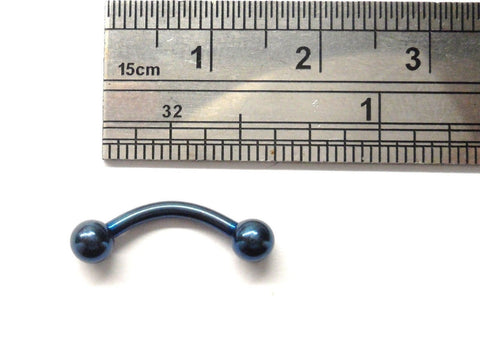 Blue Titanium Curved Barbell Post Nipple VCH Jewelry Hood Ring 14 gauge 14g 10mm Length - I Love My Piercings!