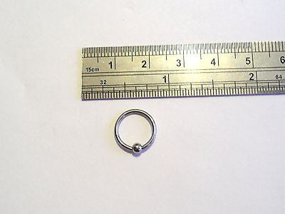 STEEL Nose Hoop Captive Bead Ring 16 gauge 3/8 inch - I Love My Piercings!