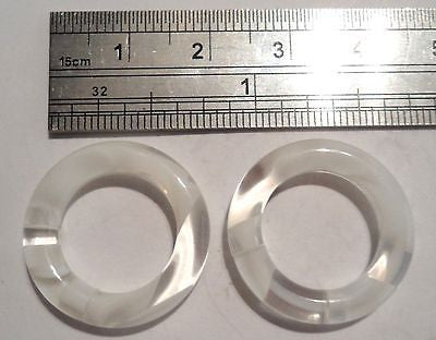 Pair WHITE Marble Acrylic Seamless Segment Lobe Hoops Rings Plugs 6 gauge 6g - I Love My Piercings!