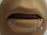 Gold Titanium Half Hoop Horseshoe  Bottom Side Lip Ring 16 gauge 16g 10mm - I Love My Piercings!