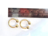 Gold Titanium Horseshoe Earrings Half Hoop 14 gauge 14g 12mm diameter - I Love My Piercings!