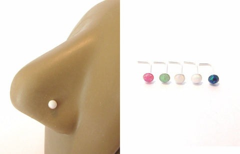 5 Pc 2.5 mm Sterling Silver Opalescent Nose L Shape Bent Pins Posts 22 gauge 22g - I Love My Piercings!