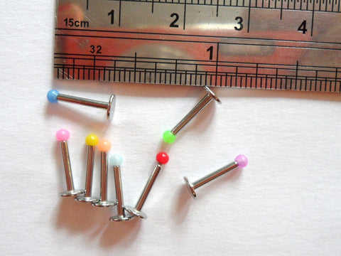 Lip Labret Monroe Tragus Helix Cartilage Studs TINY 2mm Ball 16g 16 gauge 8mm - I Love My Piercings!