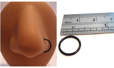Black Titanium Seamless 9 mm Diameter Twist Open Nose Hoop Jewelry 18 gauge 18g - I Love My Piercings!
