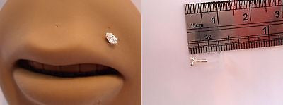 Surgical Plastic Monroe Lip Ring Stud Post Clear Crystal 16 gauge 16g - I Love My Piercings!