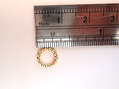 Twisted Gold Titanium Small Seamless Tragus Hoop Ring 16 gauge 16g 6mm Diameter - I Love My Piercings!