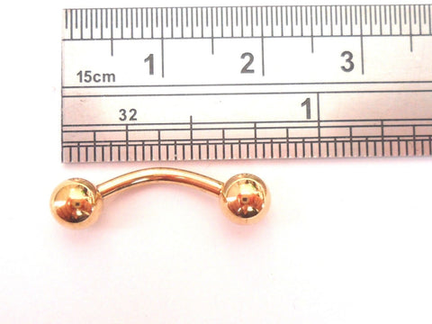 Yellow Gold Titanium Curved Barbell VCH Jewelry Hood Clit Clitoral Genital Ring 14 gauge - I Love My Piercings!