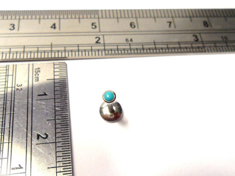 Surgical Steel Turquoise Stone Stud Post Lip Tragus Cartilage Ring 16 gauge 16g - I Love My Piercings!