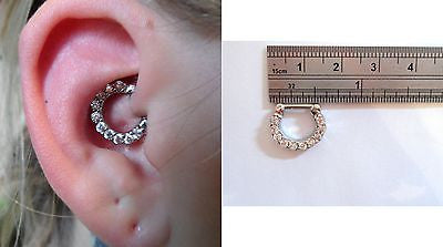 Surgical Steel Clear Crystal Hoop Barbell Daith Jewelry 16 gauge 16g - I Love My Piercings!