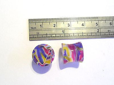 Pair COLORFUL Double Flare Ear Lobe Plugs 1/2 inch " - I Love My Piercings!