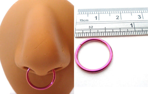 Purple Titanium Segment Septum Nose Ring Hoop 16g 16 gauge 12 mm diameter - I Love My Piercings!