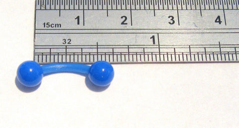 Blue Bioplast Surgical Plastic Flexible VCH Jewelry Clit Metal Sensitive Hood Bar 14g - I Love My Piercings!